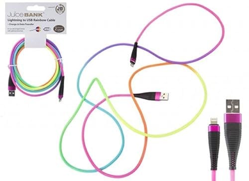 Vibrant Juice Bank Rainbow Lightning/USB Charge & Sync - 2m (1Pc.) - Fast, and Durable Charging Solution - Perfect for All Devices