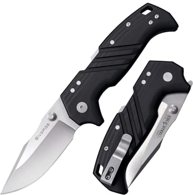 Cold Steel Engage 8,9 cm S35VN rasiermesserscharfe Clip-Punkt-Klinge 11,9 cm G-10 Griff für den täglichen Gebrauch Taschenmesser mit Atlas-Lock-Mechanismus