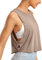 CRZ YOGA Mujer Crop Top Camiseta Sin Mangas de Fitness Ropa Deportiva Cuello Redondo Color de mortero 42