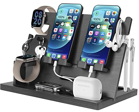 Regalos Originales para Hombre, Regalo para Hombre, Organizador Mesita de Noche Estación de Acoplamiento de Teléfono, Dia del Padre Regalos, Regalo Hombre, Regalo Cumpleaños Hombre, Regalo Papa