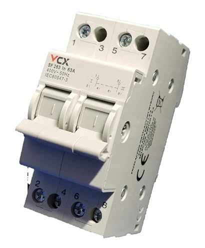 Interruttore modulare di rete aggregata 1-0-2 2P 63A, 400V AC 50Hz - controllo di tensione e alimentazione in reti industriali e settore domestico