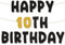 Palasasa Happy 10. Geburtstag Banner Girlande Deko Schwarz Gold für 10 Jahre Kinder Mädchen Party Dekoration