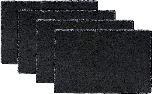 Generico Aurora Store 4 pz Piatti Piani varie dimensioni Rettangolare Ardesia Nero Pietra Naturale da Sushi Ristorante Cucina Vassoio Tagliere Portata 30x40