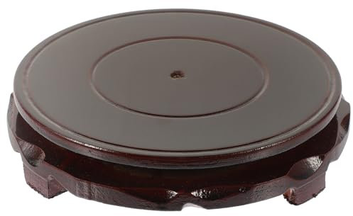 Yardwe Présentoirs De Vase En Bois: Base Rétro Chinoise Base De Bonsaï Circulaire Rotative Base De Théière De Piédestal De Pot De Fleurs Pour La Décoration De Bureau À Domicile