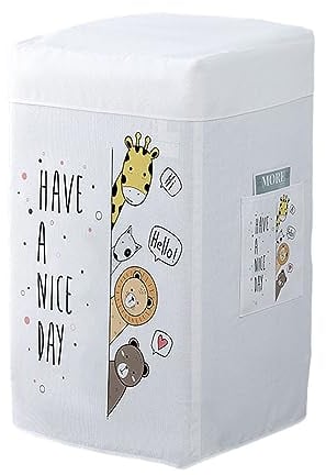 Odot Housse de Protection pour Machine à Laver Chargement par Le Haut, Couvre-Machine Protecteur Imperméable Anti-Poussière Couverture pour Sèche-Linge, Machine Lave-Linge (Belle journée,58x60x95cm)
