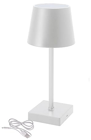 Spetebo LED Tischleuchte warm weiß wiederaufladbarer Akku - weiß - Touch Leuchte Nachttischlampe Schreibtischlampe Deko Lampe
