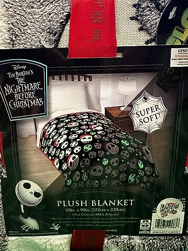 Jay Franco Nightmare Before Christmas Fleecedecke, leuchtet im Dunkeln, Doppel-Full