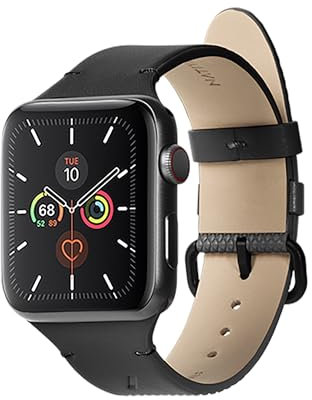 Native Union-Correa (Re)Classic para Apple Watch 42/44/45mm -Materiales de origen vegetal -Hardware de acero inoxidable con respaldo suave-Compatible con Apple Watch Series 1-9, Ultra y Ultra 2(Negro)