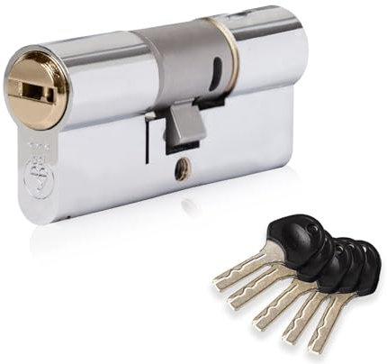 XFORT Colossus Dual Finish 3 Star Kitemarked Euro Cylinder Lock 40EX/40 (80mm), British Standard TS007 Anti-Snap Barrel Lock, uPVC Door Lock.