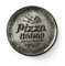 HENDI Piatto per pizza rotondo, piatto portapizza, porcellana, motivo: testo e illustrazione della pizza, adatto a microonde e lavastoviglie, ⌀310 mm, nero