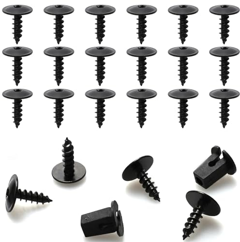 sitarcmin 60 Pièces Vis à Tôle M5x16 mm, Vis Autoforeuse Metal Vis de Carrosserie, Vis Autotaraudeuses en Acier Inoxydable, Assortiment de Vis à Tôle pour Voiture (Noir)