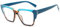 LVTFCO Cat Eye Bunte Damen Brillengestell Mode Polygon Klare Brillen Herren Leopardenrahmen, Blauer Leopard, Einheitsgröße
