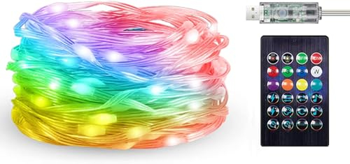 LUXONIC USB betriebene Lichterkette, Farbwechsel, 100 LEDs, RGB-Lichterkette, Smart-App und Fernbedienung, IP65 wasserdicht, ideal für Schlafzimmer, Party, Festival, Innenbereich