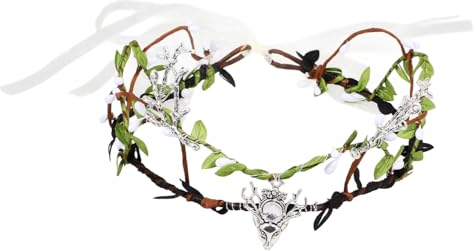 COLLBATH Simulation Kopfbedeckung Gewebtes Stirnband Halloween Faltbares Haarband Stirnband Für Hochzeit Abschlussball Cosplay Blumenkronen Kopfbedeckung