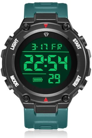 CIVO Herrenuhr Digital Militär Armbanduhr: LED Groß Ziffernblatt Blau Uhren fur Herren - Wasserdicht Digitaluhr mit Stoppuhr Wecker