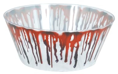 FIESTAS GUIRCA Wiederverwendbare Schüssel (25 cm), Tischdekoration für Halloween und Horrorpartys, ideal für Feiern und Events, Rot