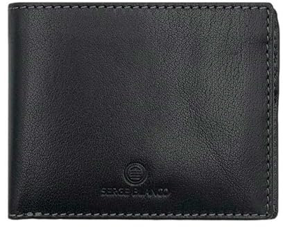 Serge Blanco - Portefeuille en Cuir Homme Marfa - Noir - 12,3 x 9,6 x 1 cm - Noir