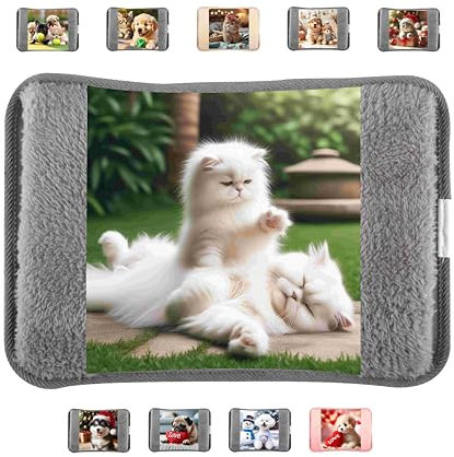 Bouillotte électrique avec doublure en peluche douce ; 500 W ; Chauffe-mains et chauffe-pieds ; idéal pour réduire les douleurs musculaires, dorsales et menstruelles