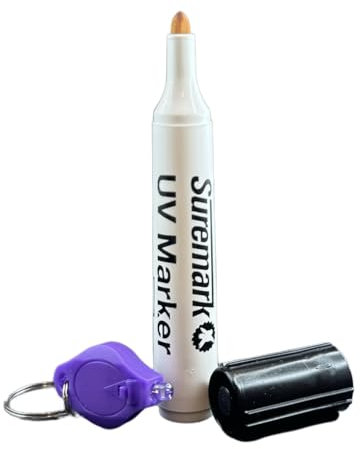 SureMark UV Security Marker Fine Tip with Keyring UV Light
