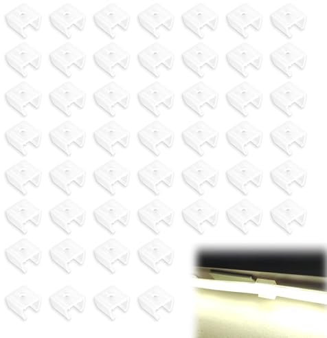 Dumhuts 50pcs LED Néon Montage Clips,12 à 14 mm pour bandes lumineuses étanches, support pour bandes, clips transparents pour fixer des bandes au mur et au plafond