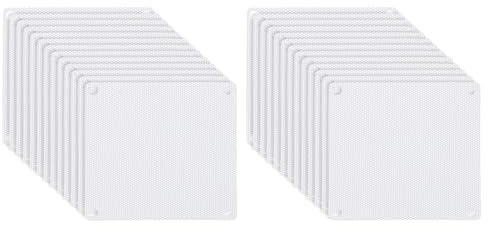 PATIKIL 92 mm/3,6 tum PC-fläkt dammnät, 24-pack PVC datorkylare dammfilter PC-fodral dammskydd grillar för datorkylare fläkt PC-fodral dammtät, vit