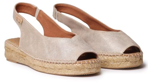 Toni Pons Erica-As | Nude Leather | Womens Peep Toe Espadrille Shoes