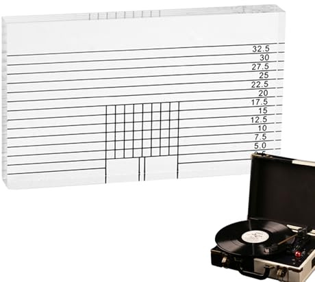 Alignment Turntable Protractor, Acrylic Calibration Gauge, 2.95x1.77x0.39 Inches Reusable Azimuth, Ruler for Tracking Angle Adjustment, Phono Cartridge Setup