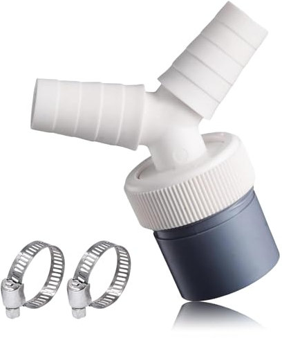 Adaptador Y para Doble Conexión,Drenaje Lavadora Doble Conexión,Adaptador de Desagüe de Lavavajillas y Lavadora,con Entrada Ø 18-23 Mm y Salida Ø 40 Mm,con 2 Abrazaderas
