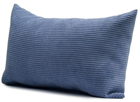 Gözze - Kissen Capri, Dekokissen in Feincord-Optik, Weiches Sofakissen mit Füllung, 100% Polyester, 30 x 50 cm - Dunkelblau