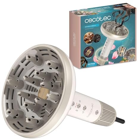 Cecotec Secador Difusor Pelo Rizado XXL DryWave Nébula. 1300W, Aceite de Argán y Queratina, Motor Brushless, PlasmaTech Antiencrespamiento, Modo Soft, 3 Velocidades y Temperaturas, 12 Púas