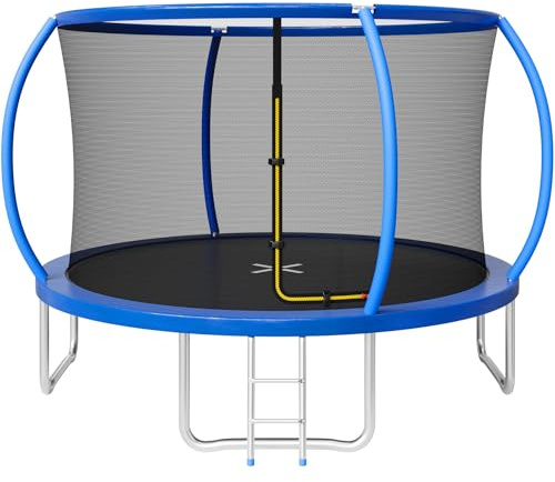 JUMMICO Trampolin Outdoor Ø 183/220/290/360 cm Komplettset mit Sicherheitsnetz, Randabdeckung & Montagezubehör, Rundes Gartentrampolin für Kinder