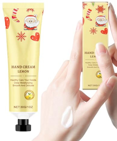 Handcreme Feuchtigkeitspflege,30g Hand Lotion mit Zitronenduft für die Pflege - Weichmachende Hautcreme - Für Zuhause Unterwegs Beruf Reise Nacht Alltag Alle Hauttypen