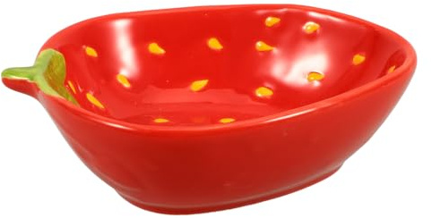 CONGARTENO Keramik Salatschüssel Erdbeer Design Handbemalt Vielseitige Obstschale für Dessert Suppe und Salat Küchen und Serviergeschirr