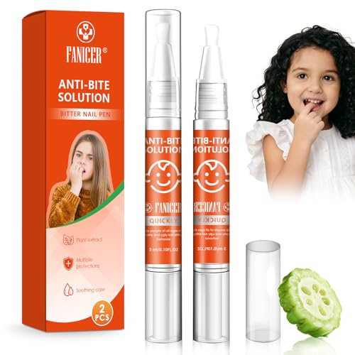 2 Stück Nägelkauen Stoppen Stift, Bitterer Nagellack Stift, Bitterer gegen Nägelbeißen, Hilft dabei, Gewohnheiten abzulegen, Für Jugendliche und Erwachsene