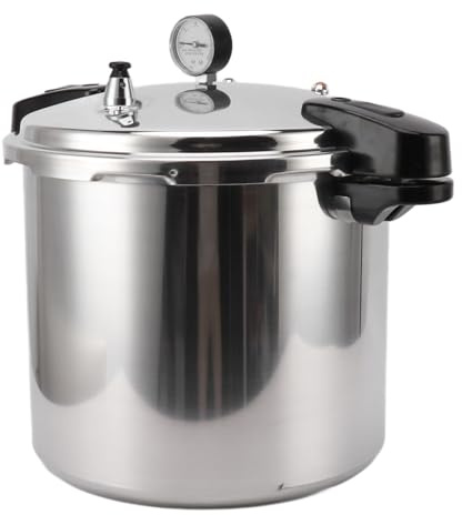 Tnfeeon Pressure Cooker with Gauge Aluminum Alloy Pressure Canner 23L 32cm Stove Top Locking Lid Fast Stewing and Canning for Home Kitchens Batch Cooking and Preserving