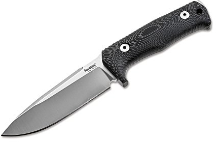 LionSteel T5 Satin Fahrtenmesser Schwarz, Klingenlänge: 12,8 cm, 02LS023