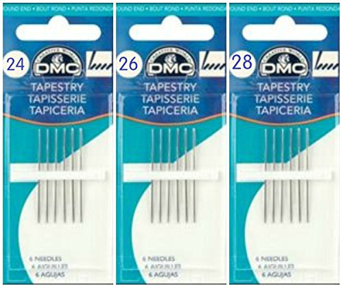DMC Tapisserie Nadeln, Multi Pack: Größen 24, 26 & 28 (6 Nadeln jeder Packung)