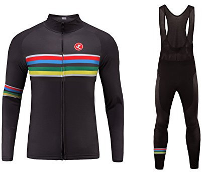 UGLY FROG Neuer Fahrradbekleidung Winter Herren Lang Set Radsport Anzüge Warm halten with Fleece Langarm-Radsport-Trikot+Lange Lätzchen Dicht with Gel Pad Breathable Classic