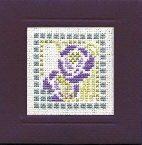 Mackintosh Rose Miniature Card Cross Stitch Kit by Textile Heritage
