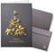 NEUSER PAPIER 200x Weihnachtskarten-Set DIN A6 in Grau mit goldenem Weihnachtsbaum aus Sternen - Faltkarten mit passenden Umschlägen - Weihnachtsgrüße für Firmen und Privat