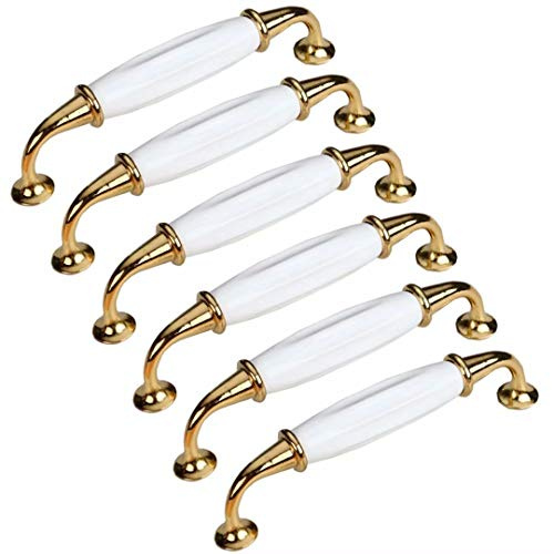 Lot de 6, Boutons de Porte en Céramique Poignée de Meuble Tiroir, Porcelaine Poignée de Meuble de Cuisine de Porte d'Armoire