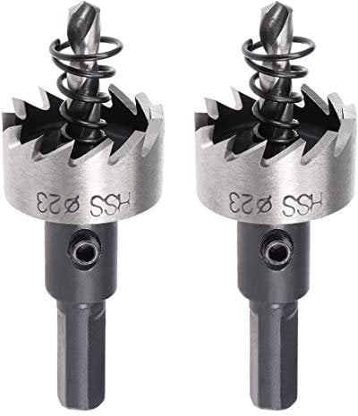 sourcingmap 2 Pcs 23mm HSS Drill Bit Hole Saw for Stainless Steel Metal Alloy Wood