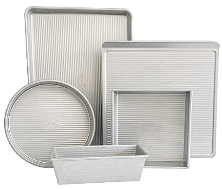 USA Pan 1360ST-1 5-Piece Bakeware Set, Made from aluminised Steel