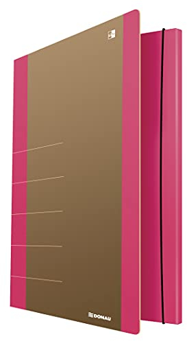 DONAU LIFE 2060001FSC-30 Mappe mit Gummiband Karton/Pappe Grammatur 500 g/m2 mit 3 Klappen DIN A4, Rosa |Sammelmappe Dokumentenmappe Einschlagmappe Für Büro, Schule und Zuhause | die FSC® Zertifiziert