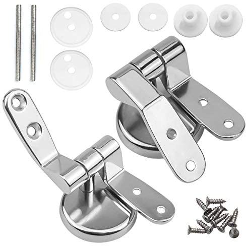 HQdeal WC Sitz Scharniere Edelstahl WC-Sitz Befestigungsset Für die meisten Toilettensitze aus Holz | Harz | MDF Klo Deckel inkl. Armaturen