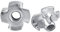 50PCS Tuerca en T M4 Acero al Carbono Galvanizado 4 Puntas Tuercas Correderas en T Juego de Tuercas en T Cuatro Puntas para Muebles de Carpintería Juegos de Pernos para Tuercas(M4×50)