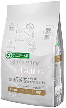 Nature's Protection Superior Care Trockenfutter für Hunde mit empfindlicher Haut und Magen - Hundefutter Trocken Getreidefrei für Kleine & Mini Rassen mit Lamm, Adult Hunde, 1.5kg