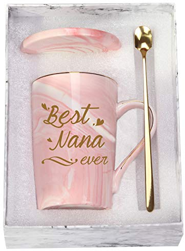 Best Nana Coffee Mug - 14 Oz Pink with Gift Box - Perfect for Mothers Day & Birthday Gifts from Grandkids