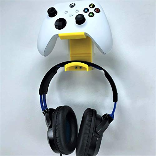 Xbox Controller Wall Mount & Headphone Holder Hanger Bracket For Xbox Series X/Series S/One/One S/One X Remote Yellow