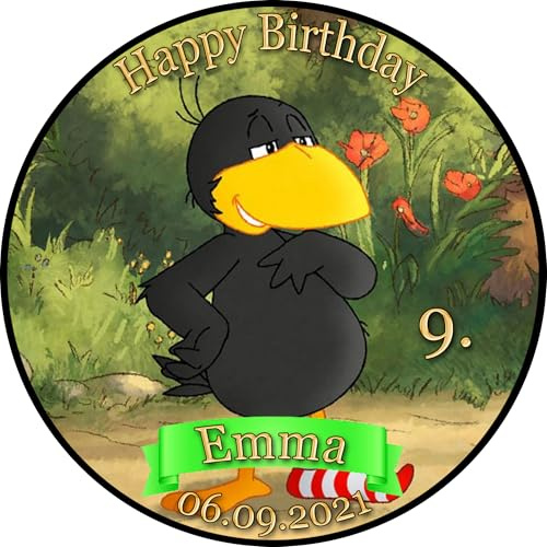Tortenaufleger Fototorte Kindergeburtstag Der kleine Rabe Socke RS01 (Zuckerpapier) Rund 20 cm Ø ohne Foto